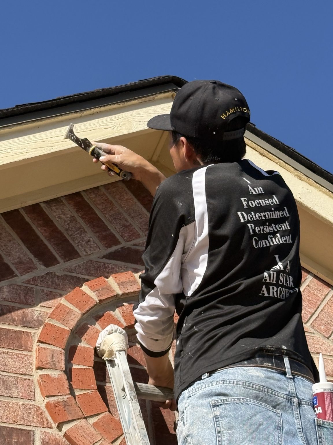 Scraping and sanding during exterior paint prep